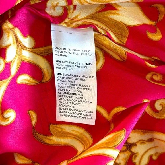 Fuschia Pink and Gold Tunic Blouse - Picture 6 of 6